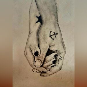 CUSTOM Black and White Hand Sketch Art